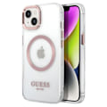 Miniatyrbild 1 av 5: Coque för iPhone 14 Plus MagSafe Metal Outline Guess Transparent Transparent