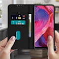 Pikkukuva 3 / 4: Oppo A54 5G ja A74 5G Lompakkokotelo Klipsi Tukitoiminto Musta - AVIZAR - Kova - Aikuisille - Matta - Yhdistetty Svart