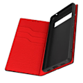 Miniatyrbillede 2 af 6: Google Pixel 7a ægte lædercover med Wallet Flip og Stand - Sort Svart