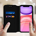 Miniatyrbillede 2 af 4: Housse iPhone 11 - AVIZAR - Folio Wallet Case - Øko-læder Sort - Støttefunktion Svart
