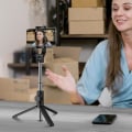 Miniatyrbillede 4 af 5: 2i1 Bluetooth Selfie Stick Udtrækkeligt stativ Roterende Hoved Swissten Sort