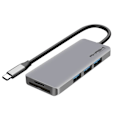 Miniatyrbild 1 av 4: USB-C Hub 3x USB 1x HDMI 1x USB-C 1x 1 Micro-SD / SD Compact Akashi Grey