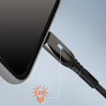 Miniatyrbillede 4 af 6: USB til USB-C kabel - LinQ - 1m - Hurtigopladning 5A - Fleksibel nylon - Sort Svart