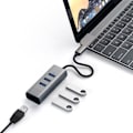 Miniatyrbillede 1 af 6: USB Hub - Satechi - USB-C 4 i 1 - Siderisk Grå - 3 USB-porte - RJ45 Ethernet-port