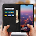 Miniatyrbillede 4 af 4: Housse - AVIZAR - Huawei P20 Pro - Øko-læder - Støt funktion - Kort opbevaring Svart