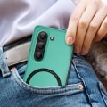 Miniatyrbillede 4 af 5: MagSafe etui til Samsung Galaxy Z Fold 5 - AVIZAR - Hårdt - Minimalistisk design - Hævede kanter - Blå Blå