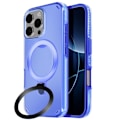 Miniatyrbild 1 av 6: Coque MagSafe för iPhone 16 Pro Stötabsorberande med Fällbart Stöd Blå Blå