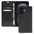 Miniatyrbild 1 av 6: Foliofodral till iPhone 16 Plus - AVIZAR - Diamant - Korthållare - Videostöd - Svart Svart