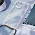 Miniatyrbillede 4 af 5: Smartphone cover - AVIZAR - iPhone 13 Pro - Transparent - Vævet nylonrem - Hårdføre polycarbonat Vit