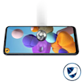Miniatyrbillede 4 af 4: Galaxy A21s Skærmfilm Hærdet Glas 9H Anti-Fingerprint - Transparent Black Contour Black Transparent