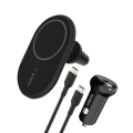 Miniatyrbillede 1 af 5: MagSafe Biloplader - Belkin - 10W - Ventilationsgittermontering - Kompatibel med iPhone - USB-C inkluderet Svart
