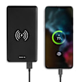 Miniatyrbillede 5 af 5: Batteri Ekstern 10000 mAh med Trådløs Opladning 2x USB 1x USB C Akashi Sort Svart
