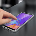 Pikkukuva 3 / 4: Takakotelo + Lasi Suojakalvo - Samsung - Galaxy A7 2018 - Läpinäkyvä Silikoni - Naarmusuojus - Musta transparent