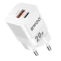 Snabb Universal Väggladdare Dubbel USB-C och USB 20W Bwoo Vit Vit