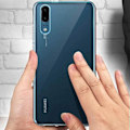 Pikkukuva 3 / 4: Suojakuori ja Suojakalvo - Huawei - P20 - läpinäkyvä Silikoni - Karkaistu lasi - Taipuva transparent
