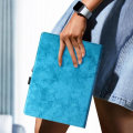 Miniatyrbild 3 av 5: Universal 10-tums tabletfodral läderimitation Marmor Design Videostöd Blå