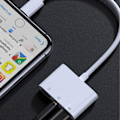 Pikkukuva 4 / 4: Sovitin - Apple - Lightning USB: lle ja 3.5mm Jack - Valkoinen - Tiedonsiirto - Lataus