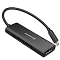 Pikkukuva 2 / 5: USB C 4 in 1 - HDMI 4K USB C Lataus 100W ja USB Swissten Musta