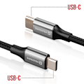 Miniatyrbild 3 av 5: USB-C till USB-C Flätad Anti-knut Design Swissten Svart Svart
