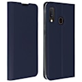 Miniatyrbillede 1 af 4: Hynde til Samsung Galaxy A20e - AVIZAR - Folio Etui - Øko-læder - Video Stander - Mørk Blå Midnattsblå