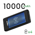 Pikkukuva 3 / 5: Ulkoakkupaketti 10000 mAh langattomalla latauksella 2x USB 1x USB C Akashi Musta Svart