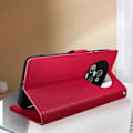 Miniatyrbillede 3 af 5: Etui til Honor Magic 5 Pro - AVIZAR - Video Support Wallet - Litchi imiteret læder - Pink Rosa