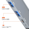 Pikkukuva 3 / 5: USB-C hubi HDTV 4K, USB-C 100W, SD / Micro-SD kortinlukijat LinQ Harmaa