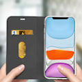 Miniatyrbillede 4 af 4: Étui Folio - iPhone 11 - Sort - Øko-læder - Video støtte - Kort opbevaring Svart
