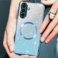 Miniatyrbild 3 av 5: Coque MagSafe för Samsung Galaxy A26 Silikon Glittrande Blå Blå