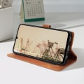 Miniatyrbillede 4 af 5: Taske til Samsung Galaxy A05 - AVIZAR - Børstet effekt imiteret læder - Brun strop kastanj