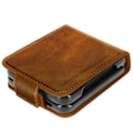 Miniatyrbillede 2 af 5: Etui til Samsung Galaxy Z Flip 5 - AVIZAR - Brun - Vertical Flip - Anti-RFID kortholder kastanj