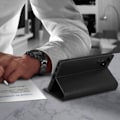 Miniatyrbillede 4 af 4: Etui til Galaxy Note 10 Plus - AVIZAR - Ægte Læder - Kortholder - Video Støtte - Sort Svart