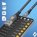 Miniatyrbild 3 av 5: USB till Lightning-kabel - BLUESTAR - 1,2m - 2,4A snabbladdning - Flätad nylon - Kompatibel iPhone/iPad Svart