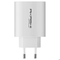 Miniatyrbillede 2 af 6: Oplader 38W Dobbelt USB-A QC 3.0 + USB-C PD Hurtigopladning Akashi hvid Vit