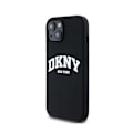 Miniatyrbillede 2 af 6: DKNY Liquid Silicone White Logo Print MagSafe - Etui til iPhone 15 Plus / 14 Plus (sort)