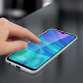 Pikkukuva 3 / 4: Kuori ja suojakalvo - Huawei - P Smart 2019 / Honor 10 Lite - Silikoni geeli - Karkaistu lasi - Musta Svart