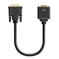 Miniatyrbillede 2 af 4: DVI han til VGA hun og DVI-I hun adapter Kompakt 33 cm LinQ Sort