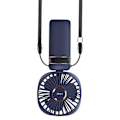 Miniatyrbild 3 av 5: Mini Bärbar Fläkt Justerbar 90° LED Display Rund Design LinQ Night Blue Blå
