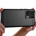 Pikkukuva 4 / 5: Oppo Reno 13 Pro Silikonikotelo Karbona Harjattu Musta Svart