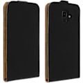 Miniatyrbillede 1 af 4: Etui til Samsung Galaxy J6 - AVIZAR - Lodret Flip Cover - Silikone Gel - Eco-Læder - Sort svart