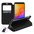 Miniatyrbillede 2 af 4: Huawei Y5p Cover - AVIZAR - Displayvindue - Kortholder - Video Support - Sort Svart