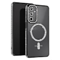 Miniatyrbillede 1 af 6: Diamond Case til Samsung Galaxy A15 MagSafe Contour Rhinestone Sort - AVIZAR - Stiv - Syntetisk - Blandet Svart