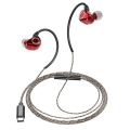 Miniatyrbild 1 av 6: Sporthörlurar - BOROFONE - USB-C - Extra Bass - Svettsäker - In-ear Röd