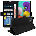 Pikkukuva 2 / 4: Kotelo Samsung Galaxy A51 - AVIZAR - Folio-kotelo - Geelimäinen silikoni - Musta - Tuki-toiminto Svart