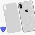 Miniatyrbild 4 av 4: Ersättningsglas bak till Apple iPhone XS - AVIZAR - Silver - Grå - 19 g Grå