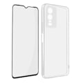 Miniatyrbillede 1 af 5: Vivo Y76 5G etui Blødt silikone 9H hærdet glasfilm sort - AVIZAR - Beskyttelsespakke Svart
