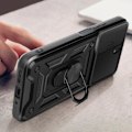 Miniatyrbillede 4 af 6: Taske til Xiaomi Redmi 13C Ring Support Skydekamera Cover Sort Svart