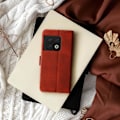 Miniatyrbillede 4 af 5: OnePlus 10 Pro Case Kunstlæderkortholder Dobbelt magnetisk fane Rød Röd