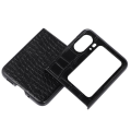Pikkukuva 2 / 5: Nahkakotelo Oppo Find N2 Flip Crocodile Effect -korotettu reuna musta Svart