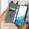 Miniatyrbild 3 av 5: Samsung Galaxy S22 Fodral - AVIZAR - Plånboksfodral - Stativfunktion - Grå grå